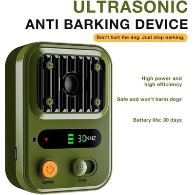 Krachtige Ultrasone Hondenhondenblaf Afschrikker 33ft Oplaadbaar Anti Blaffen Apparaat Automatische Hondentrainer Stoper USB groen