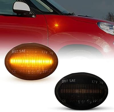 Zijknipperlichten LED voor Fiat 500 500C 500L vanaf 2007 Zwart