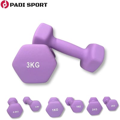 Padisport dumbells paars 0,5 1 2 3 kg - dumbells 3 kg - gewichten set halters - dumbells - Halter