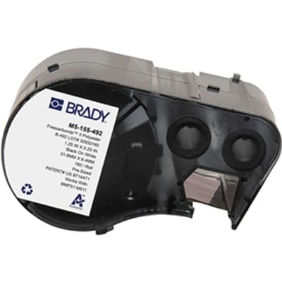 Brady M5-155-492 Freezerbondz polyester labels zwart op wit | 6,35 mm x 31,75 mm (origineel)