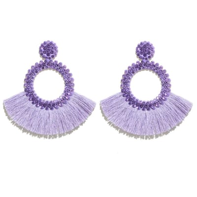 Fringe Oorbellen met Lavendel Strass van Cilla Jewels
