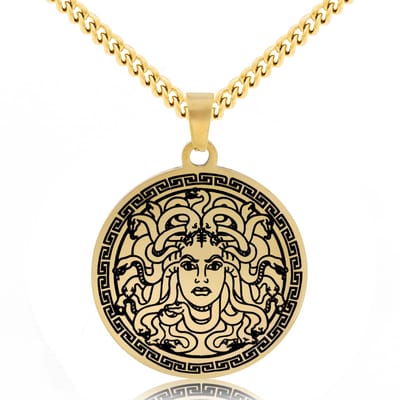 Medusa Ketting - Goudkleurige Mythologie Talisman - Roestvrij Staal - Pax Amare