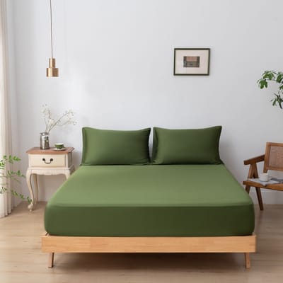 Bamboe hoeslaken Deep Moss donkergroen 80x220 cm – Standaard matras, zacht, ademend & hypoallergeen | Boomba Bamboo®