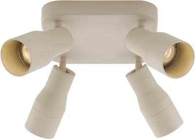 QAZQA stanley - Moderne Plafondspot | Spotje | Opbouwspot - 4 lichts - L 20 cm - Beige - Woonkamer | Slaapkamer | Keuken