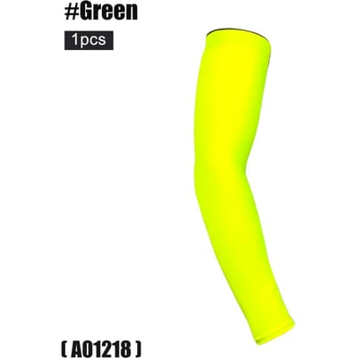 1 pièce de manchons de bras rafraîchissants UV pour hommes et femmes Protection solaire pour le cyclisme, la course à pied, le golf, le basketball, le football L vert