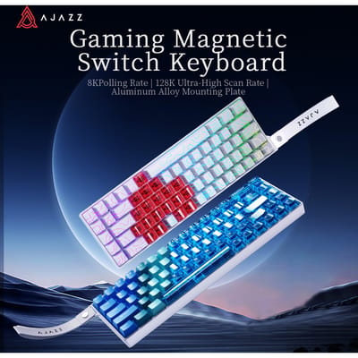 AK680 V2 mechanisch toetsenbord met magnetische schakelaar, aluminium plaat voor stabiel typen, Music Sync 2.0 RGB-verlichting, hoogfrequente Esports-chip, compact bedraad toetsenbord met 68 toetsen
