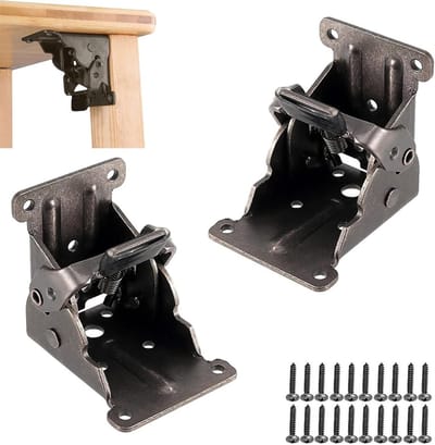 Zelfsluitende Scharnieren voor Vouwtafels - 90° Beugels voor Meubels, Sofas en Bureau-uitbreidingen - Set van 2 Zwart