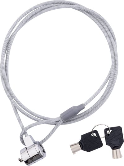 Universeel Laptop Kabelslot – 1 Meter – Met 2 Sleutels – Stalen Beveiligingskabel voor Laptop & Monitor