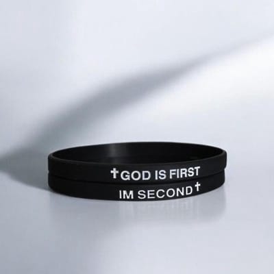 VANDAAG VERZONDEN - Armband - Set 2 stuks - Kruis - Siliconen - Christelijk - Zwart