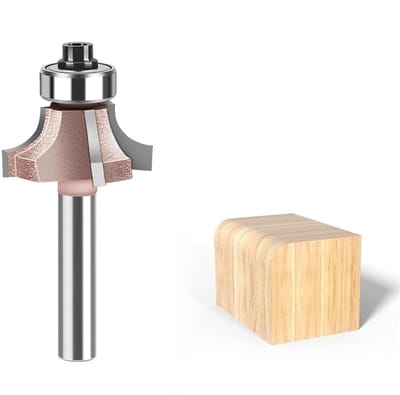 Afrondfrees - Randvormend gereedschap Hoekfrees - Houtbewerking Afwerken - Microkorrelig hardmetaal - 6 mm schacht - Zilverkleurig