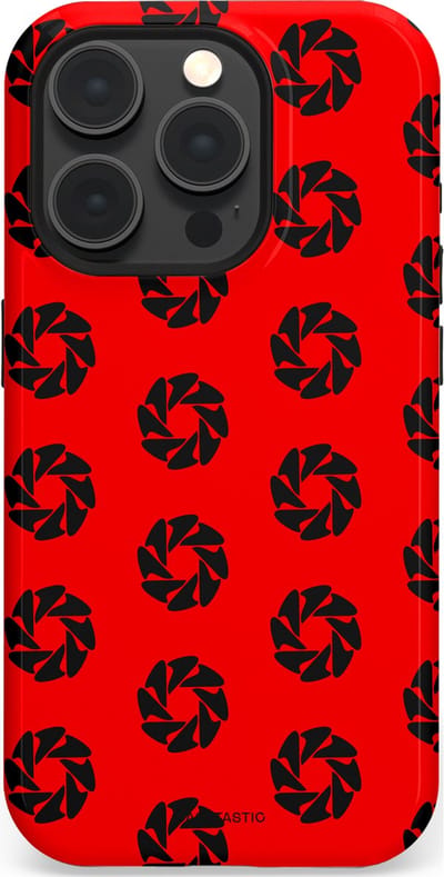 Casetastic hoesje geschikt voor Apple iPhone 15 Pro - MagSafe - Dubbellaagse bescherming - Zwarte Sterren op Rood - Fashion Case - Rood Zwart
