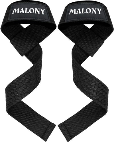 Malony Lifting Straps - Wrist Wraps - Krachttraining - Fitness Accessoires - Anti Slip - 2 Stuks - Zwart