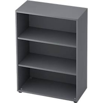 TOPAS LINE boekenkast, 3 OH, spaanplaat, B 800 x D 400 x H 1100 mm, grafiet