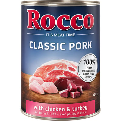 Voordeelpakket: Rocco Classic Pork 12 x 400g Hondenvoer Kip & Kalkoen