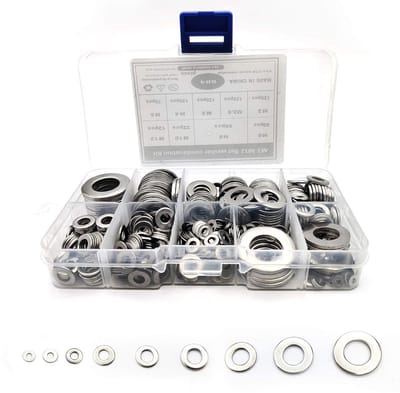 Assortiment van 684 Rvs Platte Ringetjes en Veerringetjes voor Diverse Maten M2 tot M12