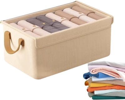 Opbergdozen voor onder het bed, transparant deksel, organizer van stof, lade met handgrepen voor slaapzaal, voor speelgoed, dekens, dekbedden, kleding, truien, handdoeken, wasgoed