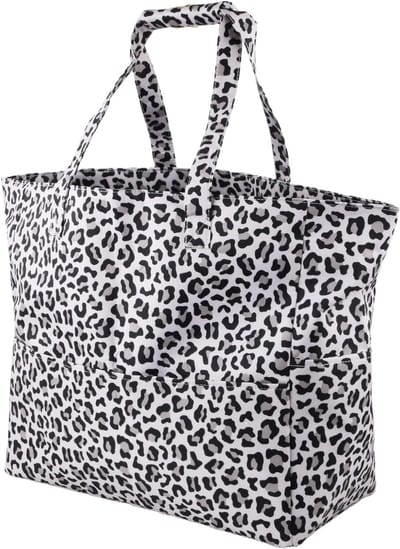 Grote strandtas, 44 x 40 x 20 cm, met rits en meerdere vakken, waterdicht, lichtgewicht en opvouwbaar, ideaal voor gezinnen, sauna, badkamer, kamperen, reizen en winkelen
