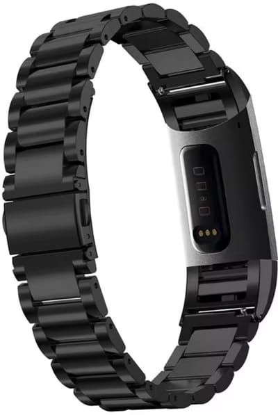 RVS bandje geschikt voor Fitbit Charge 3 & 4 - Zwart stalen Smartwatch bandje - Fitbitbandje - Zwart - One size - CHPN