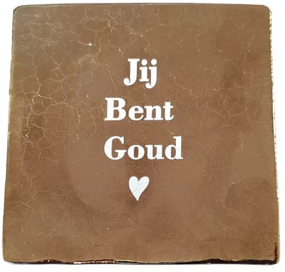 Gekleurd tegeltje - Jij bent goud - Handgemaakte tegel | Spreuktegel | Tegeltjes met Spreuken | Tegeltjeswijsheid | Tegeltje tekst | Origineel cadeau