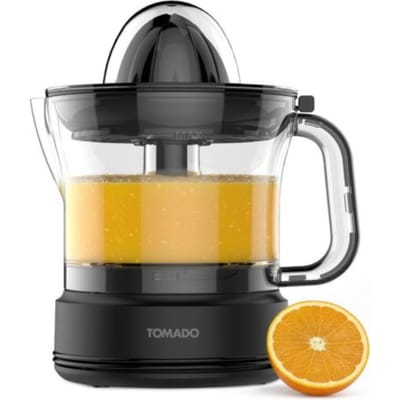 Tomado TJC4003B Citruspers - Elektrische citruspers - Citroenpers - Sinaasappelpers - Inclusief 2 perskegels - 700 ml - Instelbaar pulpfilter