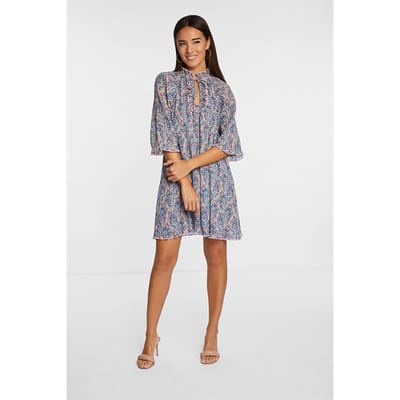 Rich & Royal Printed Plissee Dress Rose Quartz Maat: 34 | Mini Jurken Outlet | Dames | Roze