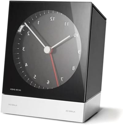 Design Wekker - Analoge Klok - Wakker Worden - Crescendo Alarm - 10.3 cm - Zwart
