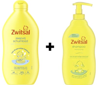 Zwitsal Schuimbad Zeepvrij & Shampoo - 2 x 400 ml - Voordeelverpakking
