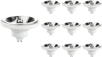 Spectrum LED AR111 Spot Lamp GU10 - 12W - 230V - 1250 Lumen - 6000K Koud Wit - Ø111mm - Voor Werkverlichting, Spiegelkast of Garage - 10 stuks