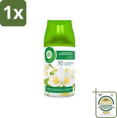 1 x Air Wick Freshmatic - Luchtverfrisser - Navulling Automatische Spray - Jasmijn en Witte Bloemen - 250ml- Luchtverfrisser - Automatische Geur - Jasmijn En Witte Bloemen - Geur Neutraliseren - Fris Huis