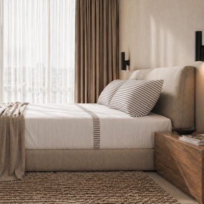 The White Stone Lakenset Eenpersoons 100% Katoen met Grijze Streep Bies Taupe | Hoeslaken, Laken en 1 Kussensloop