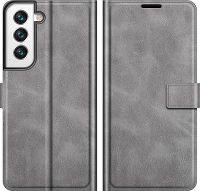 Coverup Hoesje - Geschikt voor Samsung Galaxy S22 Hoesje - Coverup Deluxe Book Case - Grijs