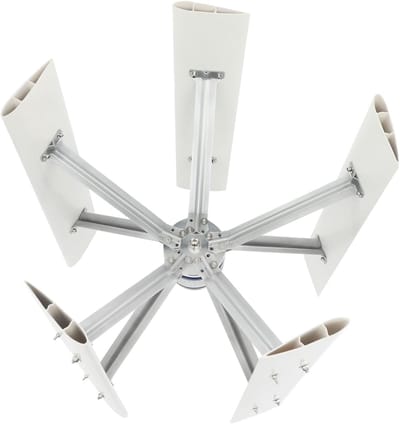 Verticale windturbine - Energie generator - Huishoudens van stroom - 5-blads ontwerp - 75x80 cm - Wit