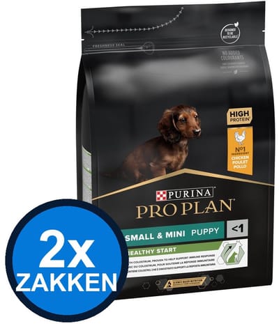 2x Pro Plan - Puppy Small & Mini Healthy Start Kip - Hondenvoer Droogvoer - 3 kg