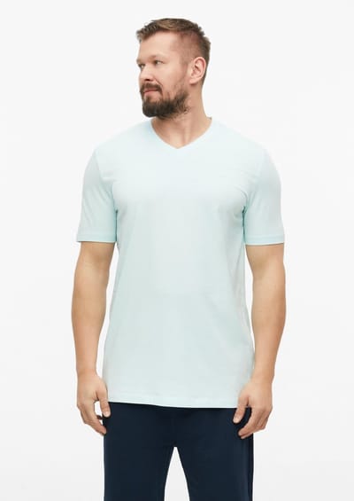 Zachte V-hals T-shirt van katoen jersey met zacht logo detail s.Oliver