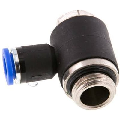 8mm x G3/8'' 90 graden L-vorm Messing/PA 66 Insteekfitting Buitendraad Draaibaar NBR [2 Stuks]