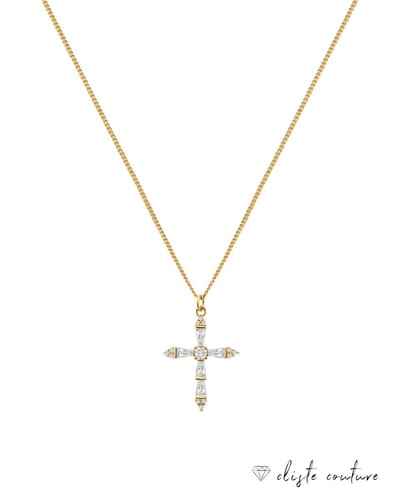 CC Cross Ketting - – Ketting met Hanger - 18k Verguld - Layerketting - Sierden vrouw - Goudkleurige - Ketting Dames - Ketting