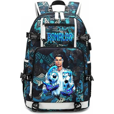 CR7 Ronaldo 67 Print Grote Rugzak voor Studenten Tieners Kinderen School Reizen Dagrugzak