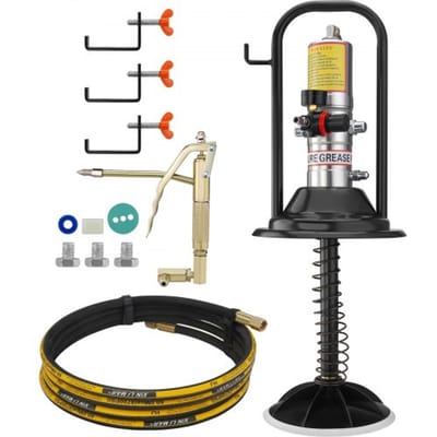 VEVOR Pneumatische 0,6-0,8 MPa Vetpomp Gegoten Aluminium Luchtaangedreven Smeerpomp Stroom van 740 G/Min Luchtvetpomp -20 ℃ Tot 100 ℃ Bedrijfstemperatuur Geschikt voor 0-3 # Vet