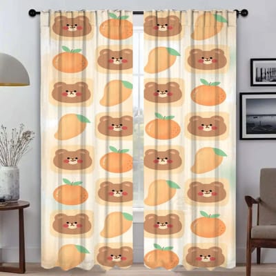 Fruit Anti-muggengordijnen voor Camera Verduisteringsgordijn voor Kamer 2 Paneel Schaduwen Home Interieur Gordijnen Halloween Decoratie W50xH70cmx2pcs-CL