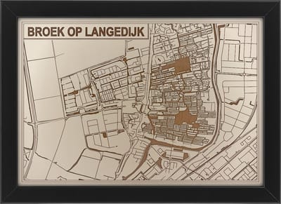 Houten stadskaart van Broek op Langedijk