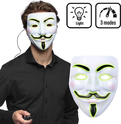 Boland - LED masker Protest - Volwassenen - -