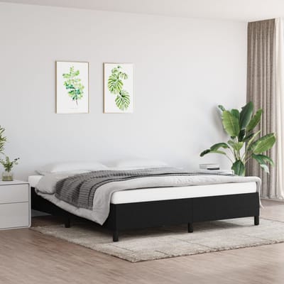 vidaXL - Bedframe - zonder - matras - stof - zwart - 160x200 - cm
