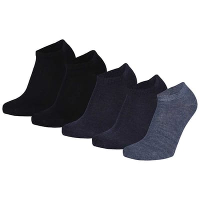 Apollo - Kinder Sneakersokken - Navy Blauw - 5-Pak - Maat 23/26 - Kindersokken- Sneakersokken kinderen