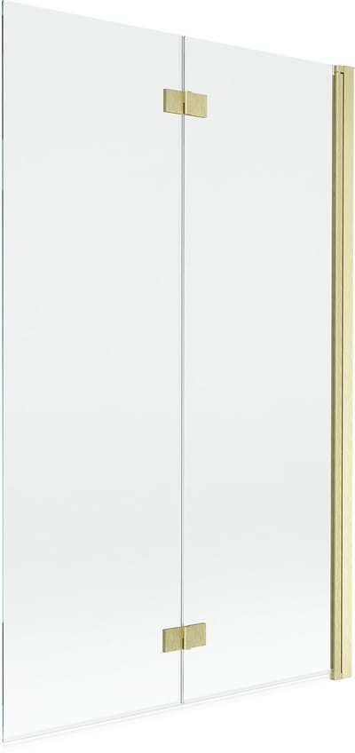 Mexen Mist douchescherm 2-delige rechts 110 x 150 , transparant, geborsteld goud - 8A9-110-002-55-00-P