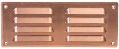 Metalen ventilatierooster vierkant 260x105 mm koper - MR26105Cu