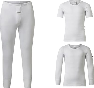 Gentlemen - heren thermo set - shirt korte- en lange mouw & pantalon - wit - maat XXL