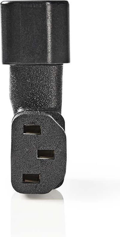 Nedis Verlengstekker - IEC-320-C13 - IEC-320-C14 - Rechts Gehoekt - Vernikkeld - PVC - Zwart - Doos - 1 Stuks