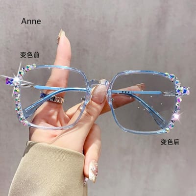 Luxe Diamant Geslepen Fotochemische Bril Trendy Kleur Veranderende Bril Handgemaakte Myopie Bril voor Dames Heren Mode -2.25