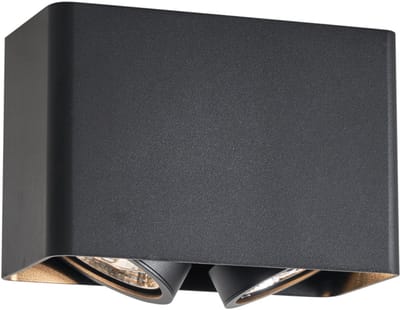 QAZQA vox - Design Plafondspot | Spotje | Opbouwspot - 2 lichts - L 17.8 cm - Zwart - Woonkamer | Slaapkamer | Keuken