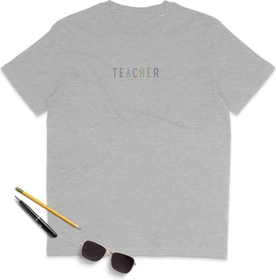 Leraar Dames T shirt - Ronde Hals - Korte Mouw - Licht Grijs - Maat S
